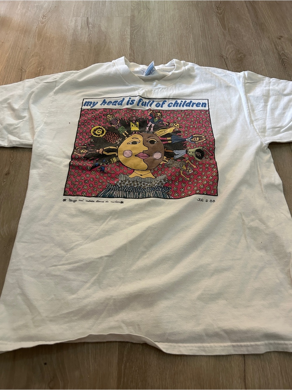 VTG 1988 Kiki Smith Art T Shirt My Head Is Full Of Children Hanes Beefy T Large